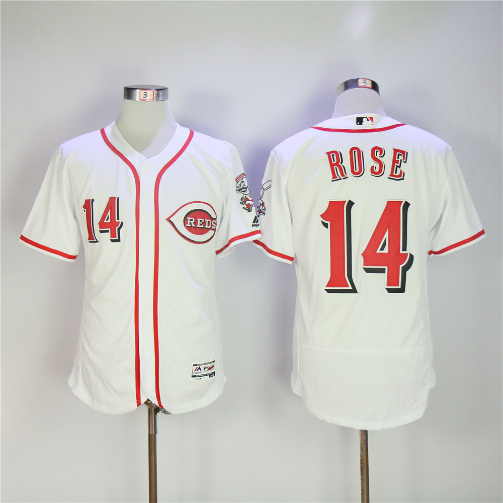 Men MLB Cincinnati Reds #14 Rose white Flexbase. jerseys->cincinnati reds->MLB Jersey